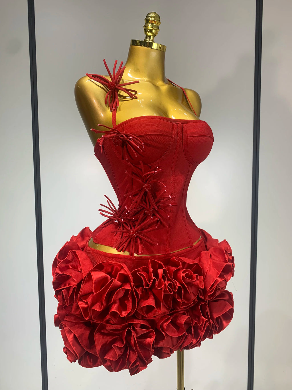 Halter Two-Piece Bandage Gown Set