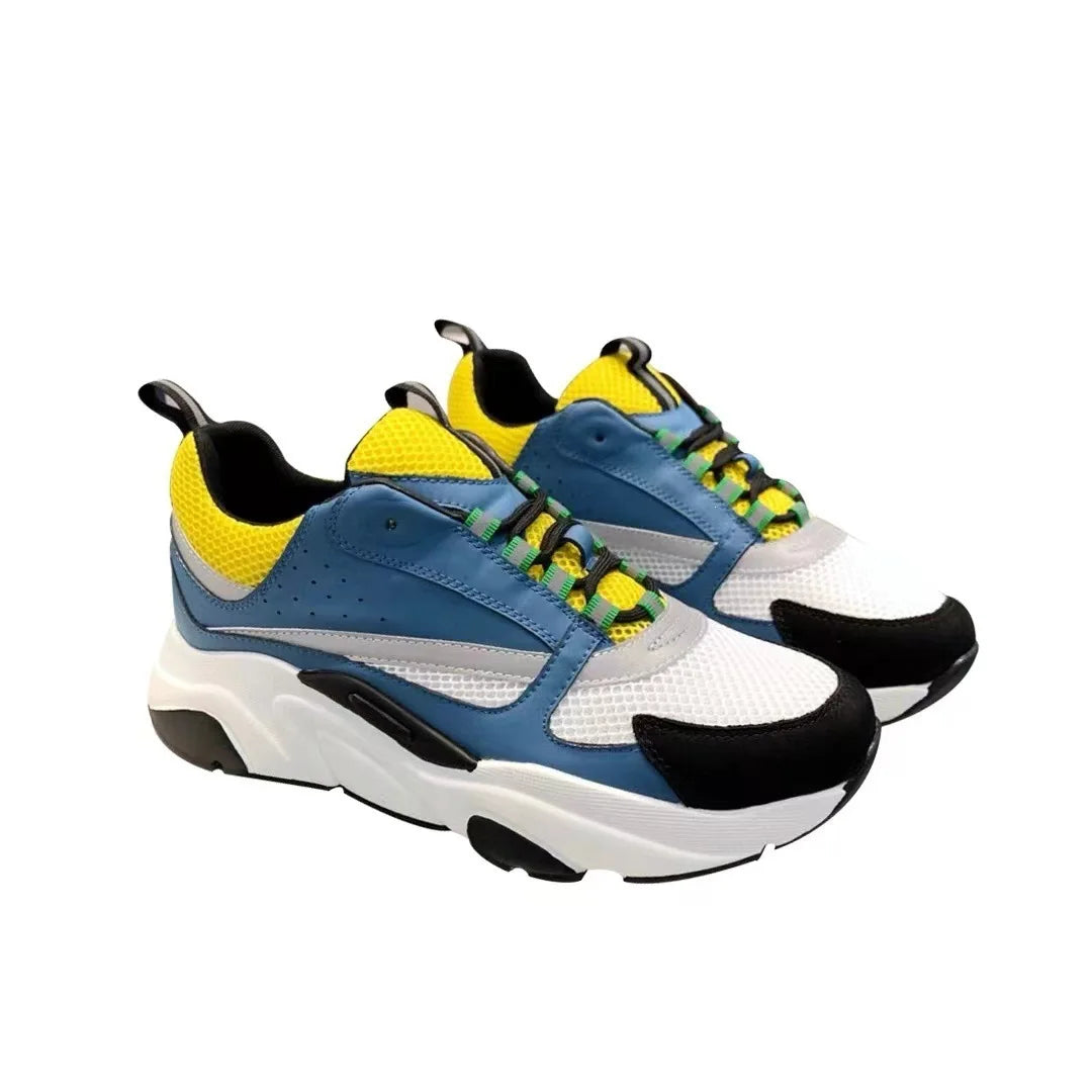 Unisex Leather Mesh Dad Sneakers – Lightweight & Stylish