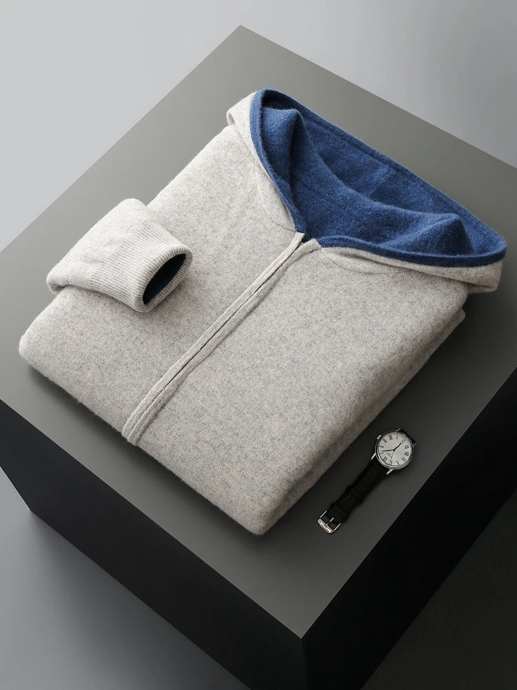 England Style Hooded Wool Jacket
