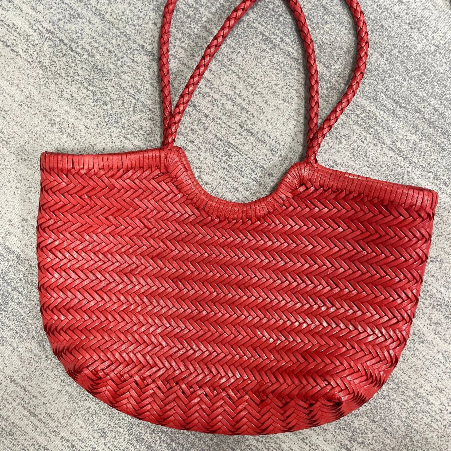 Hand-Woven Genuine Leather Tote Bag