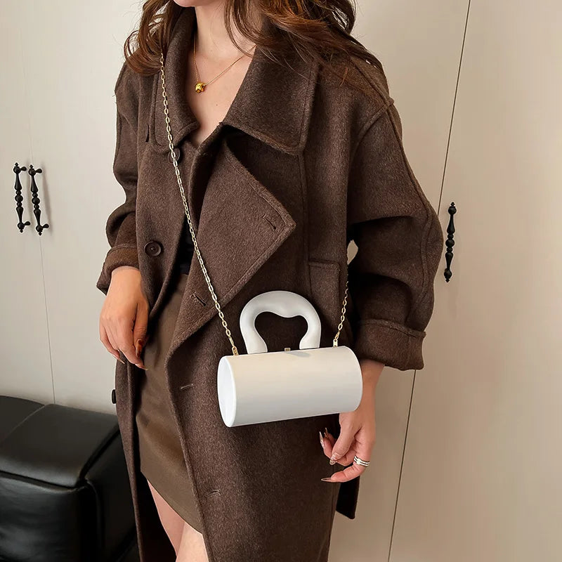 Designer Cylinder Crossbody Clutch