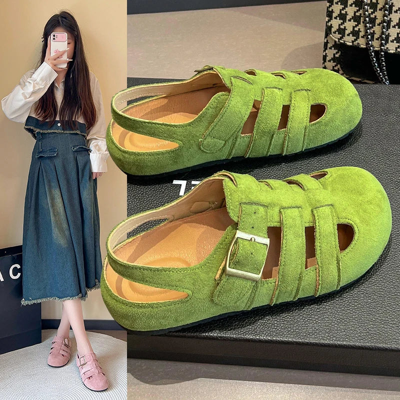 Retro Closed-Toe Roman Platform Sandals