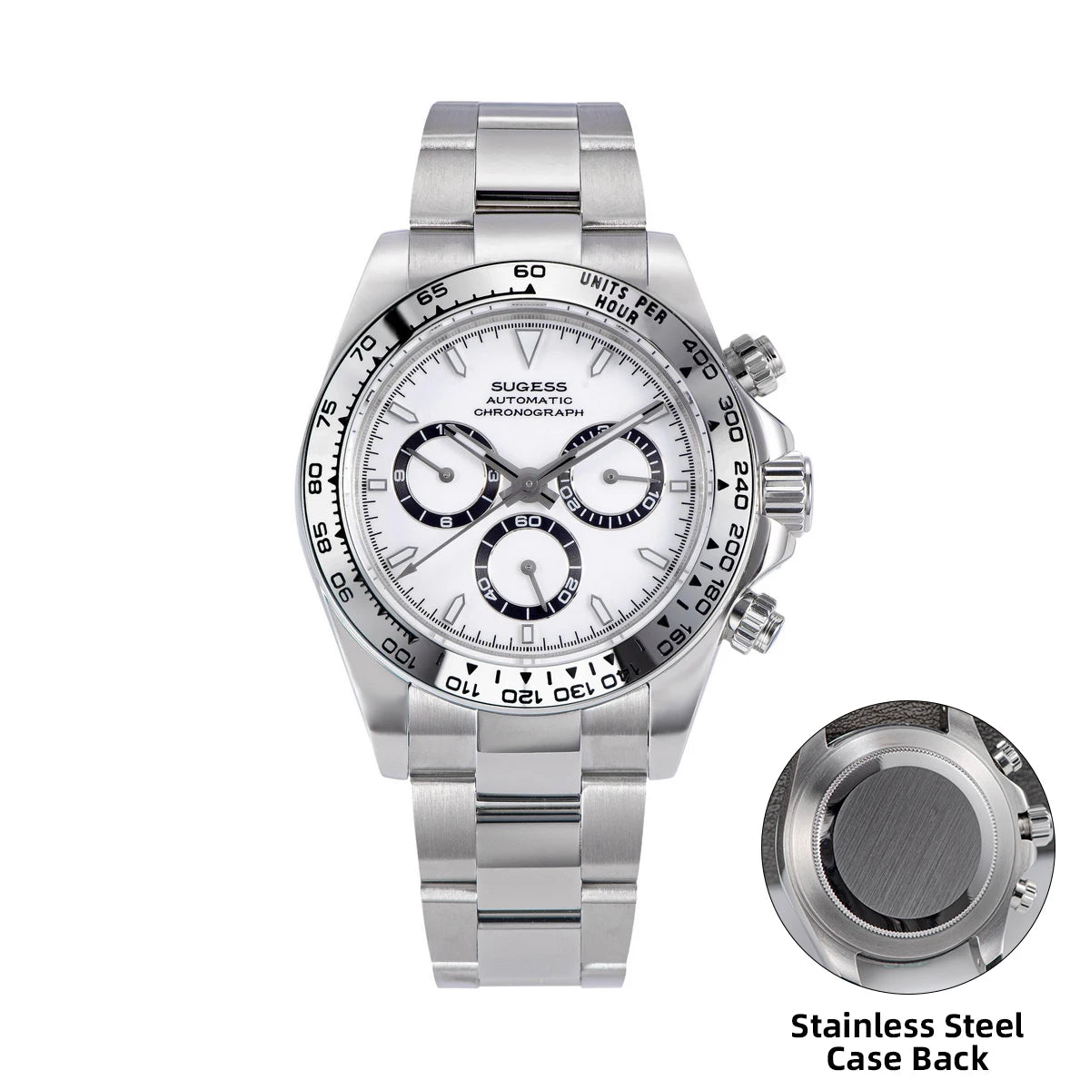 Sugess Panda Automatic Mechanical Chronograph Diving Watch