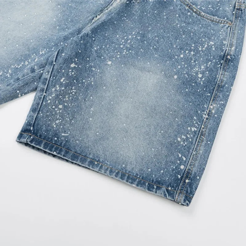 Vintage High-Waist American Style Denim Jorts